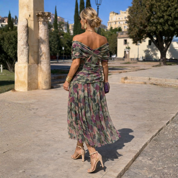 Elise | Robe maxi épaules dénudées