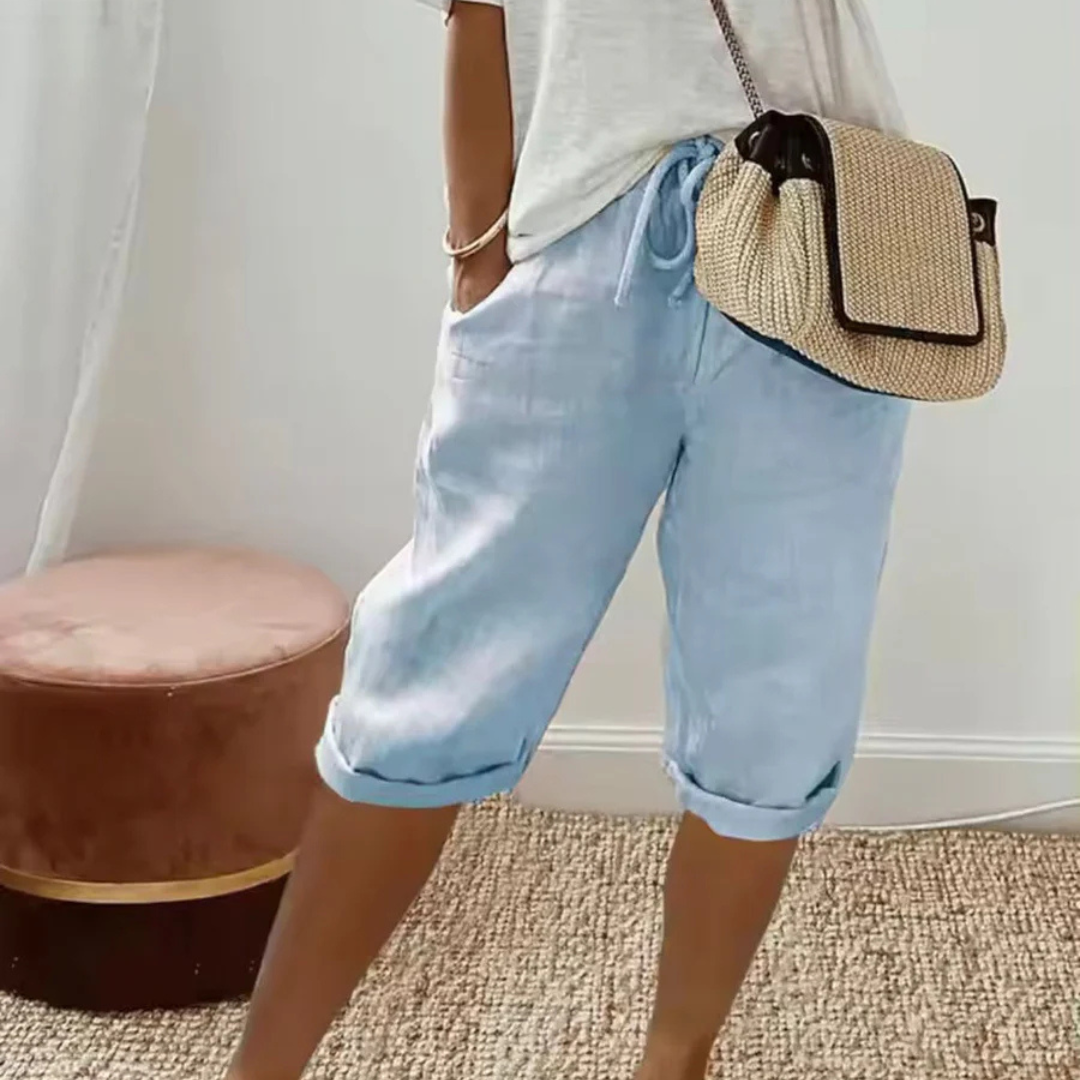 Finley - Pantalon en Lin avec Taille à Cordons