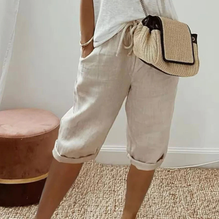 Finley - Pantalon en Lin avec Taille à Cordons