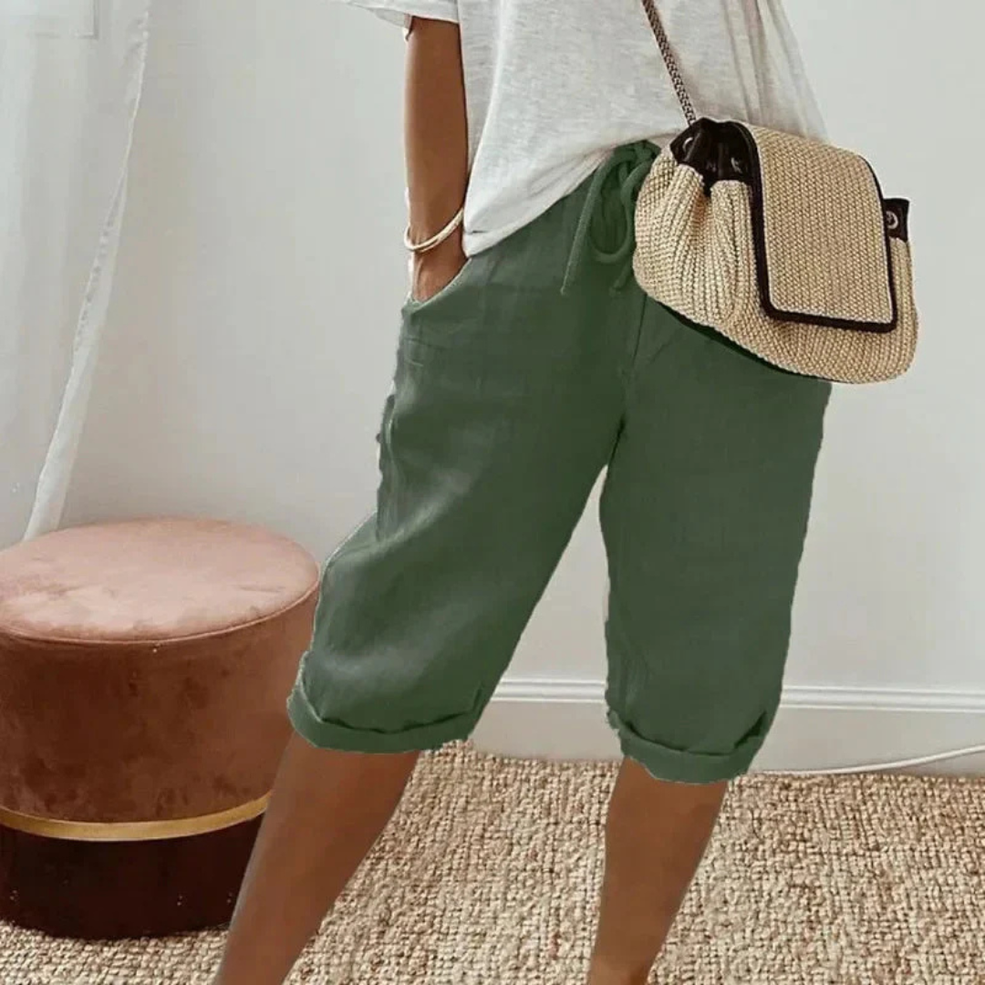 Finley - Pantalon en Lin avec Taille à Cordons