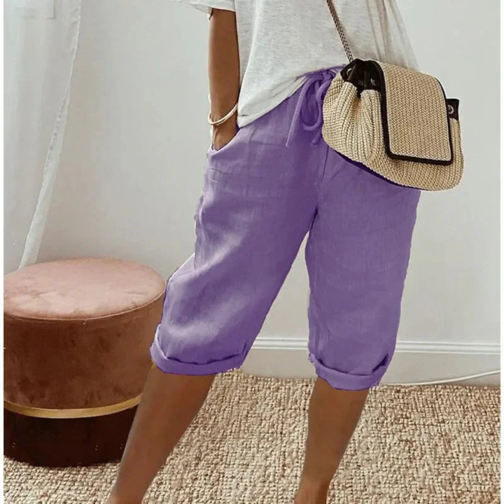 Finley - Pantalon en Lin avec Taille à Cordons