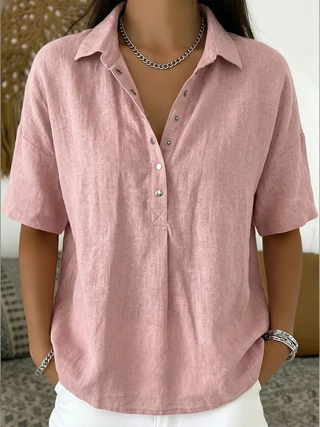 Blouse Élégante Elara avec Col & Détails de Boutons
