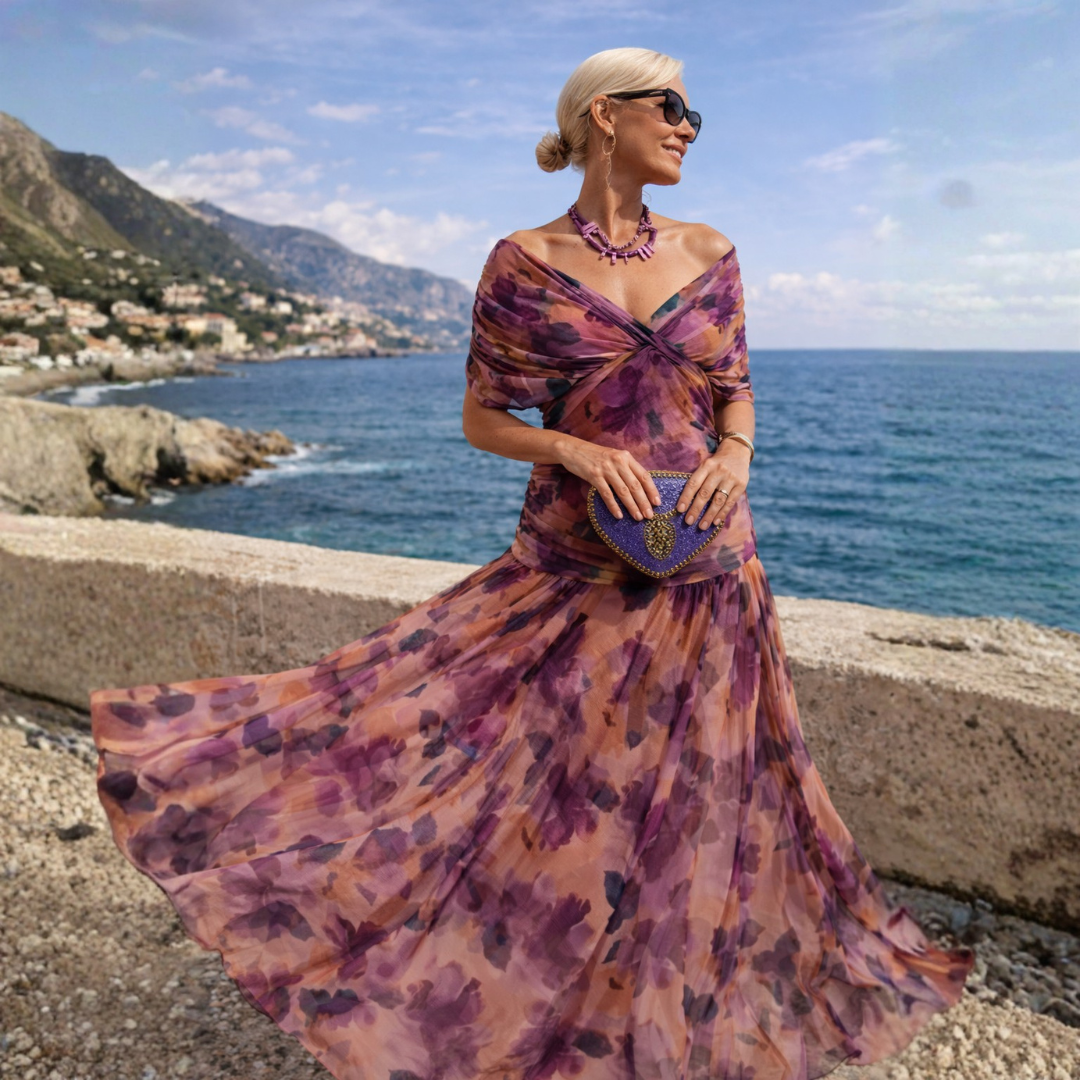 Elise | Robe maxi épaules dénudées