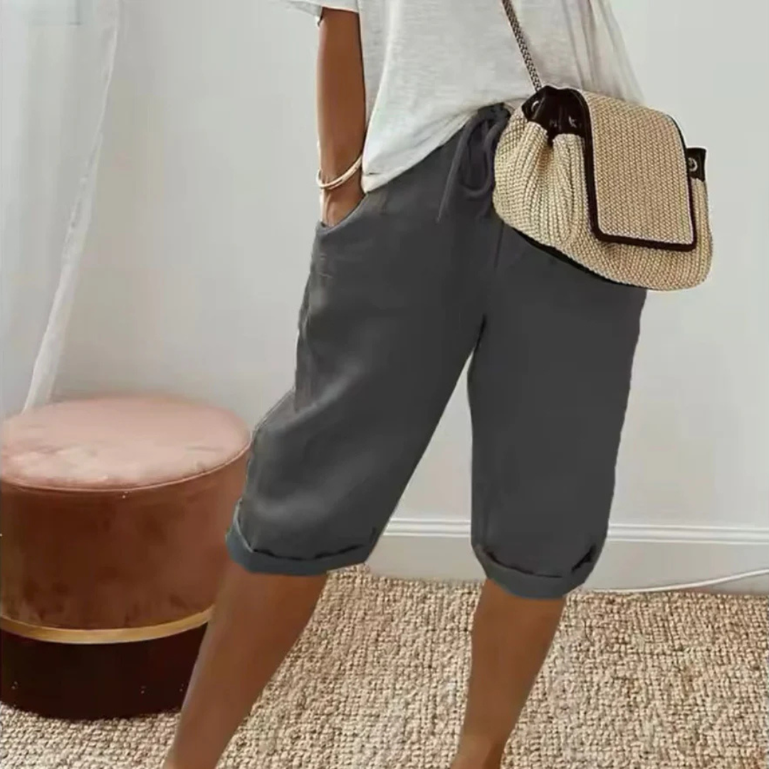 Finley - Pantalon en Lin avec Taille à Cordons